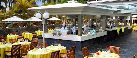 Breakfast, lunch and dinner can be enjoyed on the terrace of our Main Restaurant