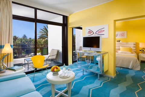 A chic Double room with Seventies-inspired décor at one of the top 5 star hotels on Maspalomas Beach